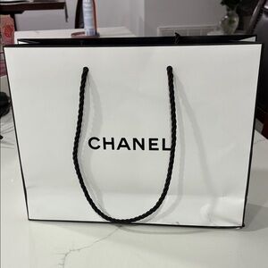 CHANEL Black & White Rope-Handle Tote Bag